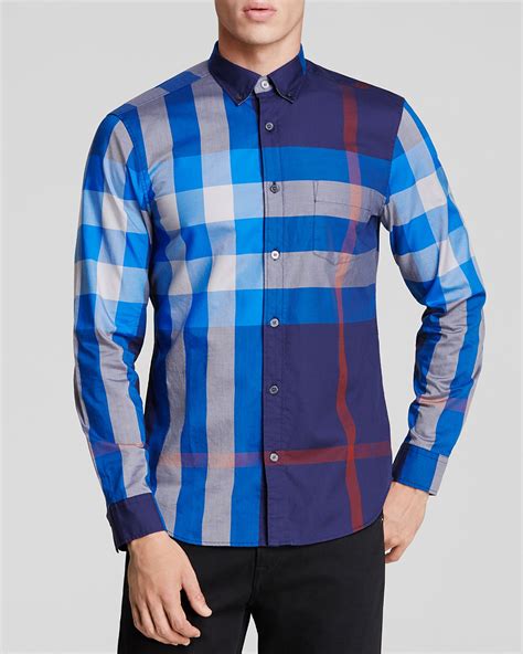 burberry brit fred check button down shirt slim fit